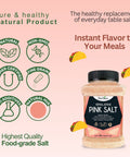 Herbion Himalayan Pink Salt: Pure & healthy, Non-GMO, Halal & Kosher, Fine Grain, and Natural Hue. Instant flavor to your meals