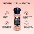Herbion Himalayan Pink Salt Grinder is of supreme quality. It is the purest form of salt on earth with 84 nutritional elements and minerals. 