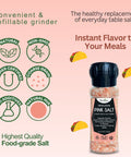 Herbion Himalayan Pink Salt Grinder: Kosher Certified, Halal, Coarse Grain, and 100% pure & natural. 