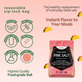 Herbion Himalayan Pink Salt Pouch: 100% Natural, Non-GMO, Kosher Certified, Fine Grain, No Additive, and Natural Hue