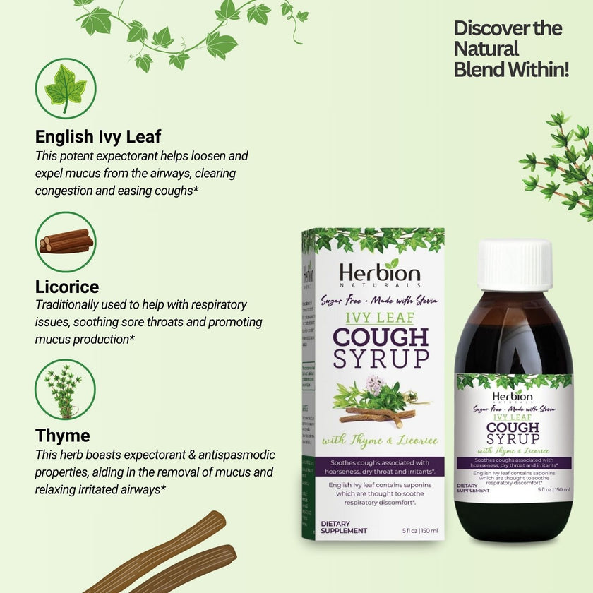 Helixir Syrup Ivy Leaf Cough Syrup | Natural Cough Suppressant for Adults – Herbion ...