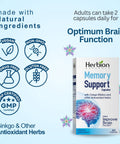 Herbion Memory Support Capsules: Vegan, Non-GMO, Drug Free, Gluten Free, and GMP Certified. For optimum brain function. 