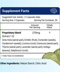 Supplement Facts of Herbion Memory Support Capsules
