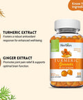 Herbion Turmeric Gummies contains turmeric extract and ginger extract. It comes in a natural mango flavor