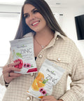 A woman holding Herbion Zinc Echinacea and Vitamin C Lozenges